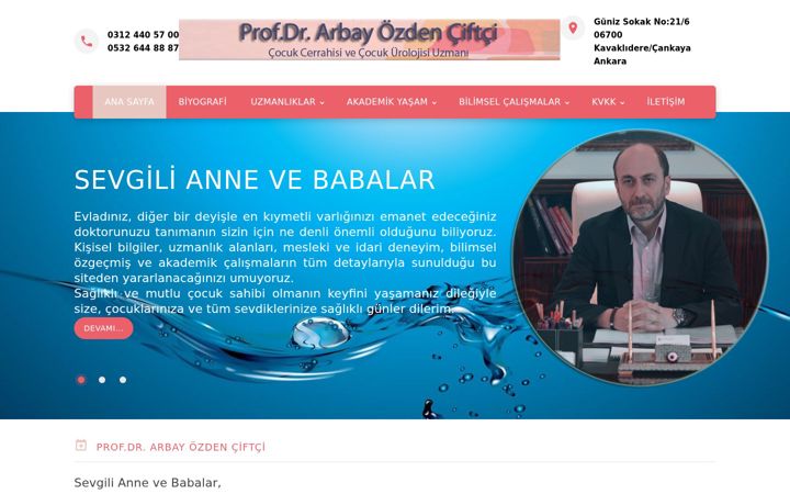 Screenshot of drarbayozdenciftci.com
