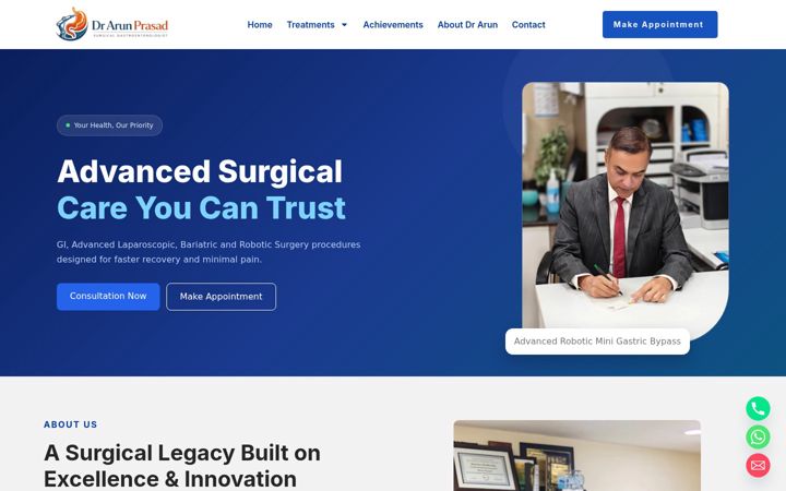Screenshot of drarunprasad.com