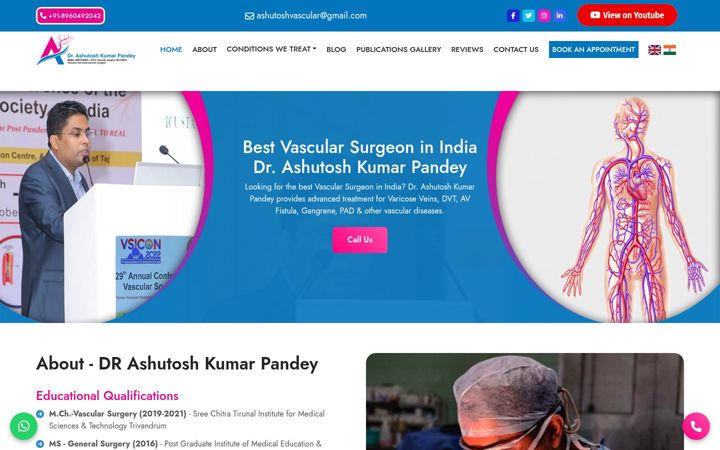 Screenshot of drashutoshvascular.com