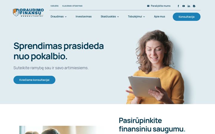 Snímek obrazovky draudimokonsultantai.lt