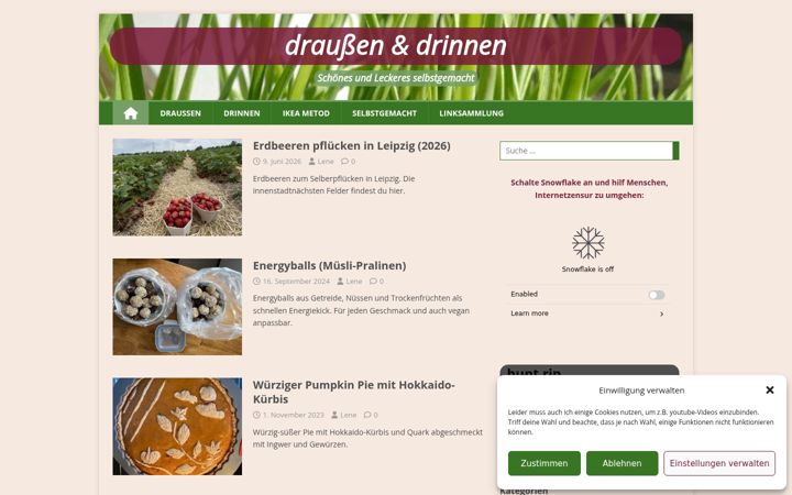 Screenshot of draussendrinnen.de