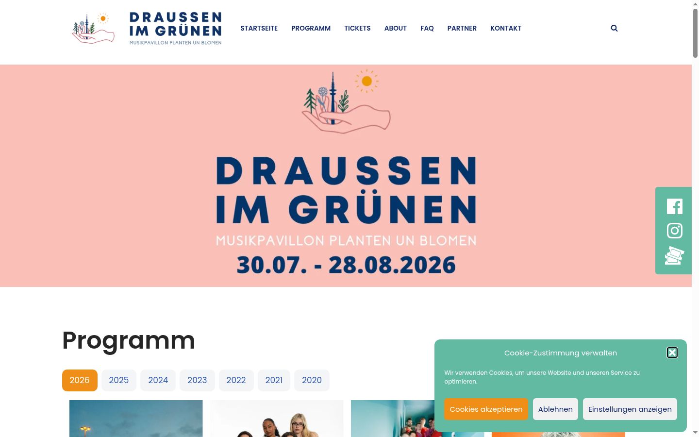 Screenshot of the consent banner shown before any interaction