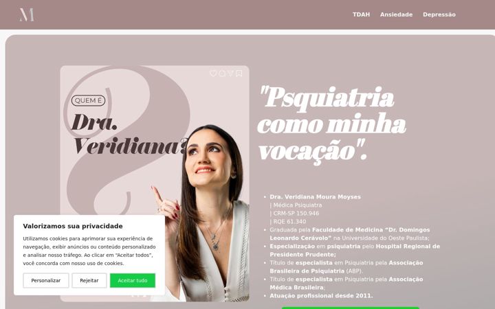 Ekraanipilt saidist draveridianamoyses.com.br