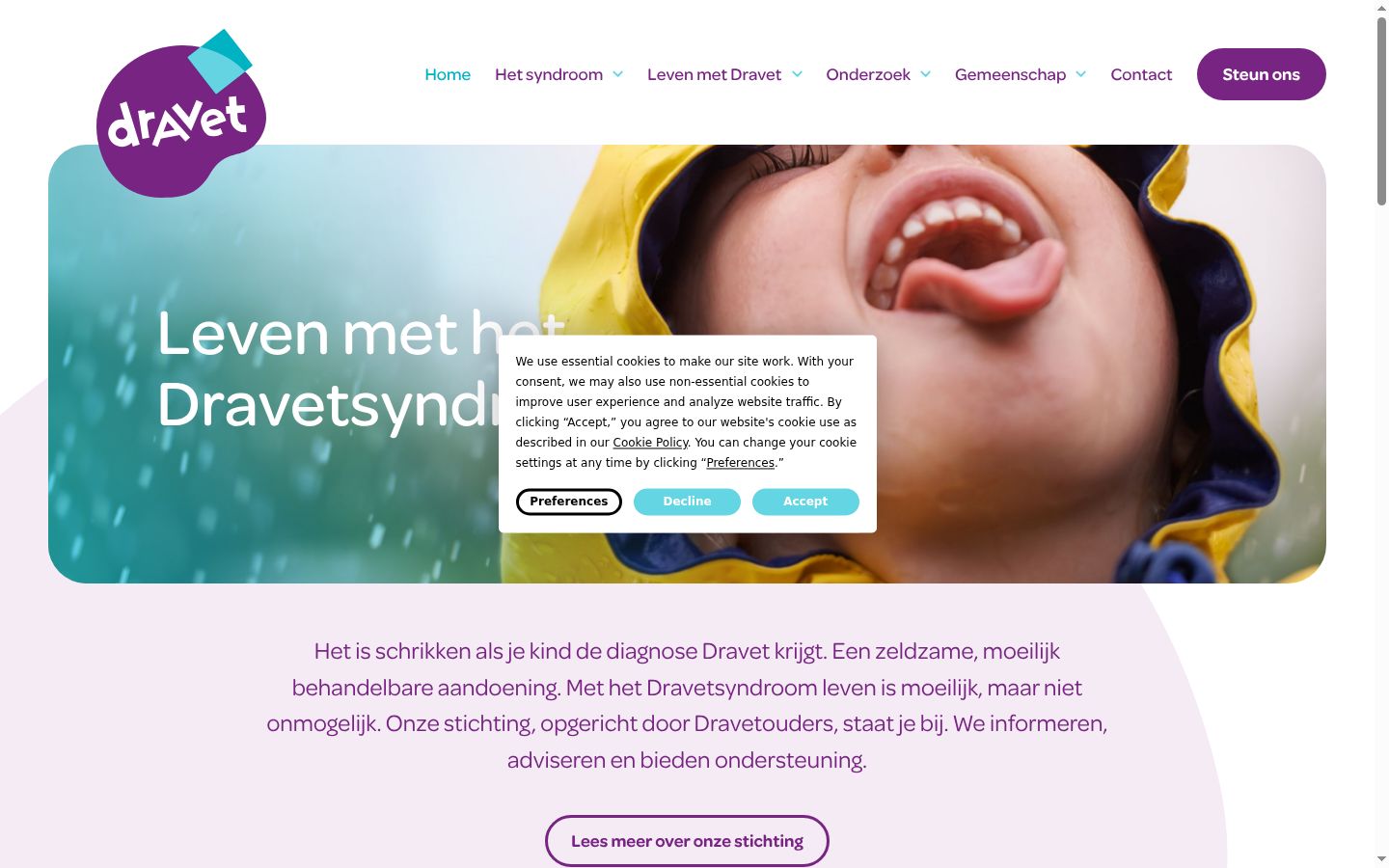 Screenshot van de toestemmingsbanner zoals getoond vóór enige interactie