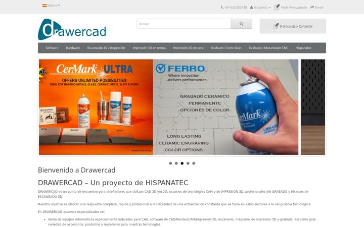 Screenshot of drawercad.com