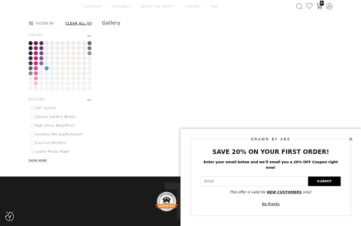 Screenshot of drawnbyabe.com