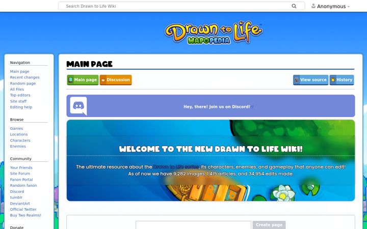 Screenshot of drawntolife.wiki