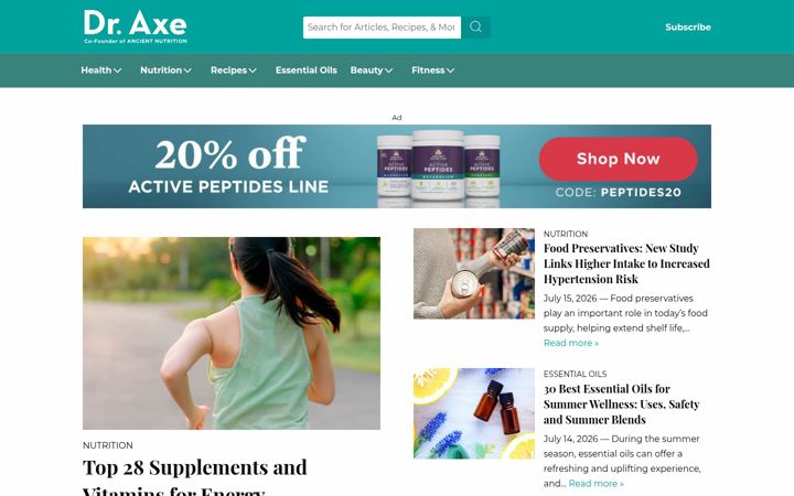 Screenshot di draxe.com