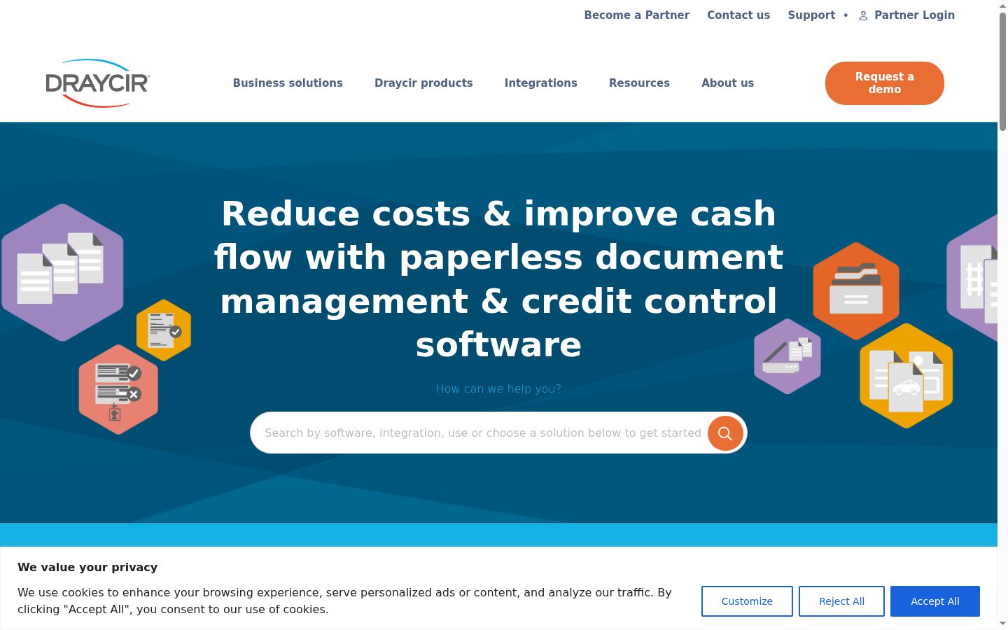 Screenshot of the consent banner shown before any interaction