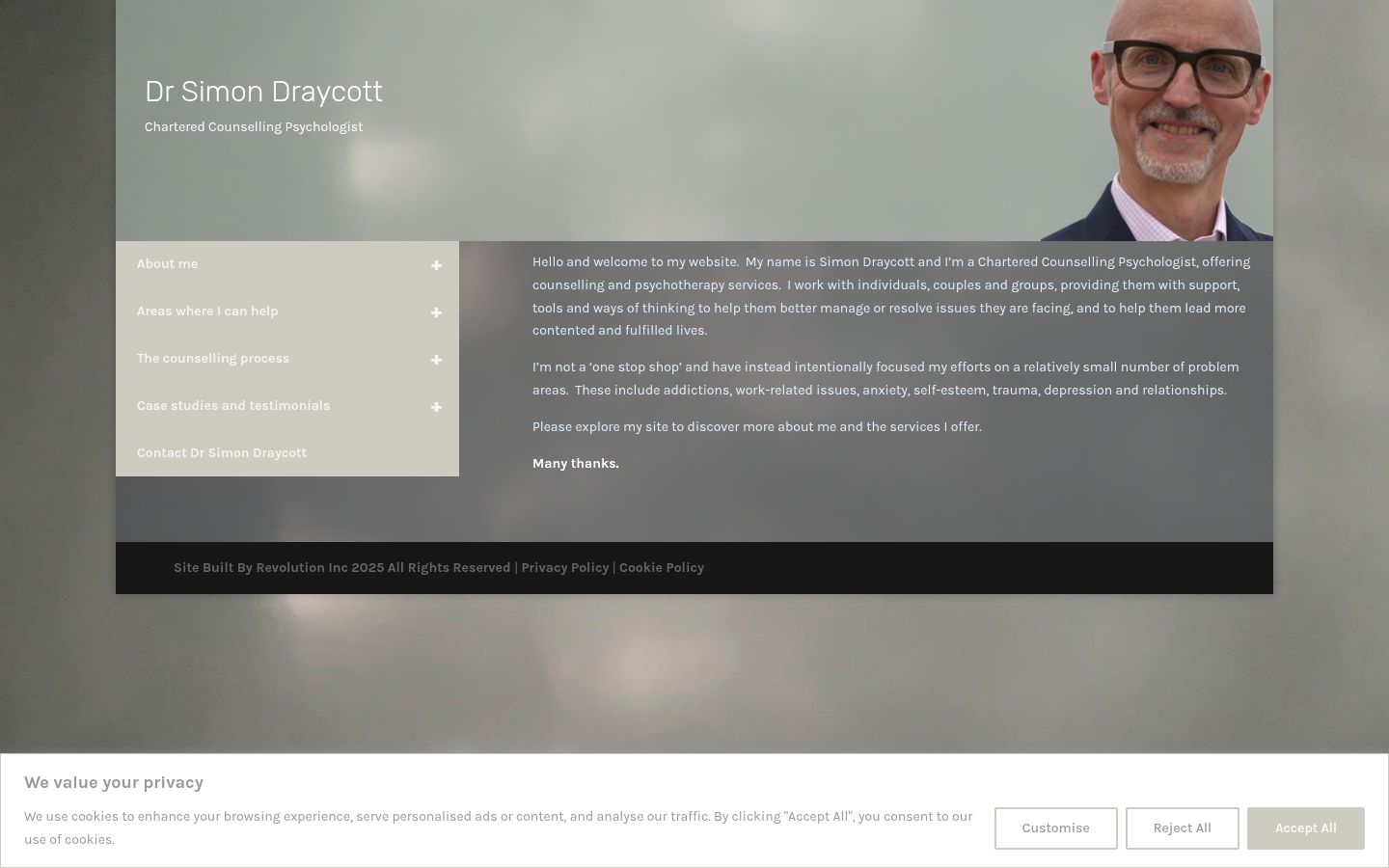 Screenshot del banner di consenso mostrato prima di qualsiasi interazione