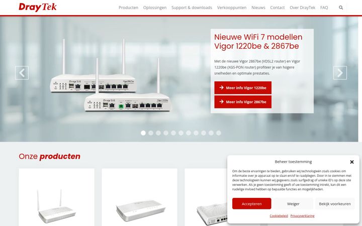 Screenshot of draytek.nl