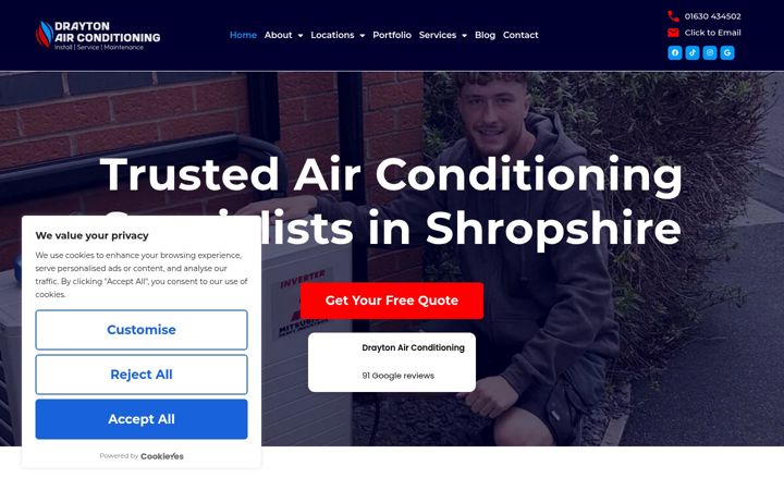Screenshot of draytonairconditioning.com