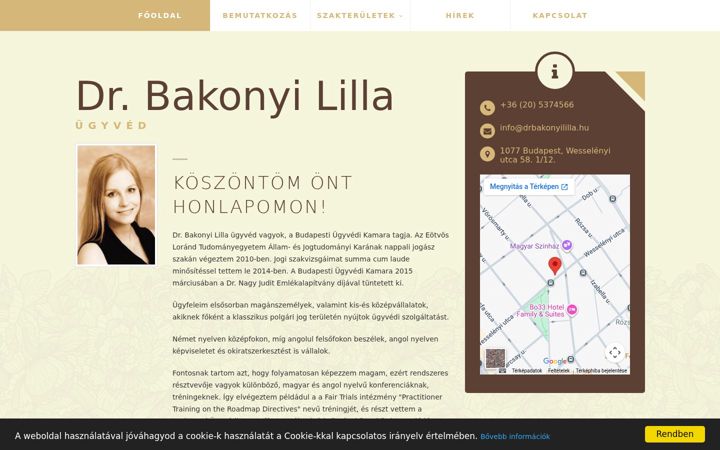 Ekrānuzņēmums no drbakonyililla.hu