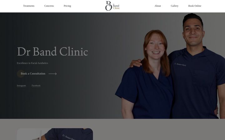 Skjámynd af drbandclinic.co.uk