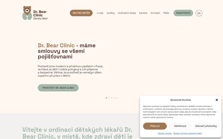 Snímek obrazovky drbearclinic.cz