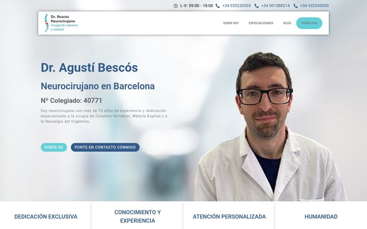 Screenshot of drbescosneurocirugia.com