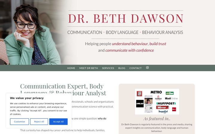 Screenshot of drbethdawson.com
