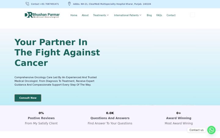 Screenshot of drbhushanparmar.com