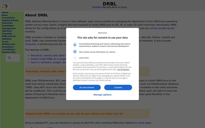 Captură de ecran a drbl.org
