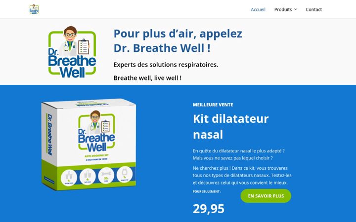 Kuvakaappaus sivustosta drbreathewell.fr