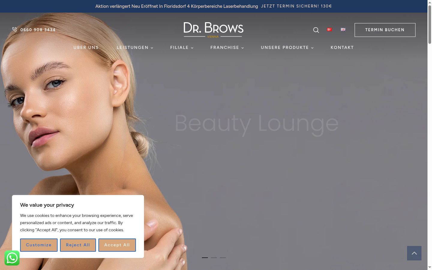 Screenshot of the consent banner shown before any interaction