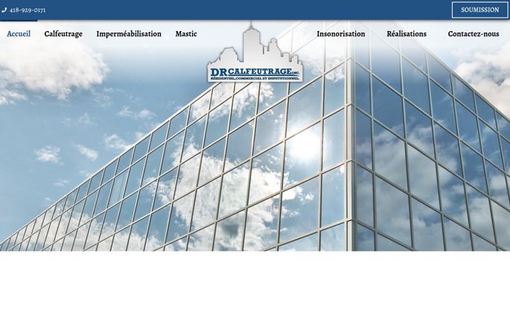 Captura de pantalla de drcalfeutrage.ca