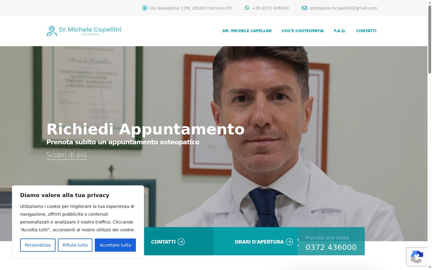 Screenshot of the consent banner shown before any interaction