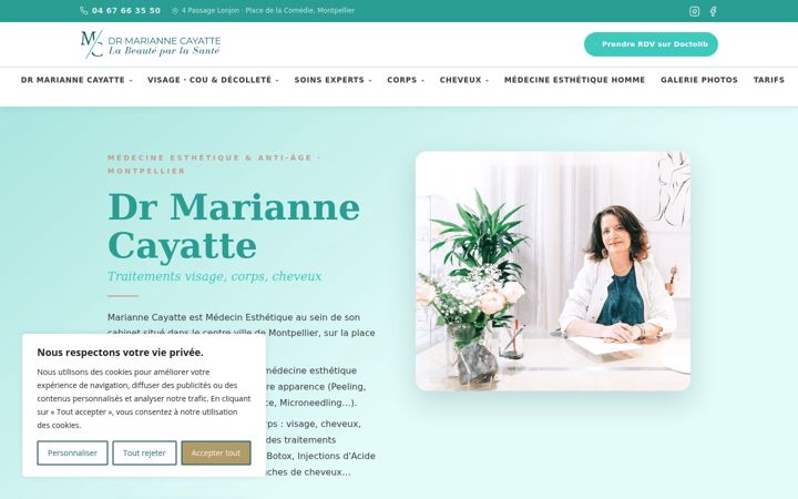 Captura de pantalla de drcayatte-esthetique-montpellier.fr