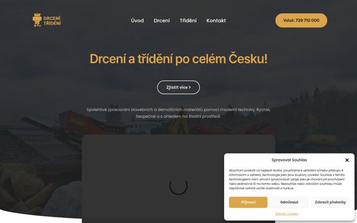 Snímek obrazovky drcenitrideni.cz