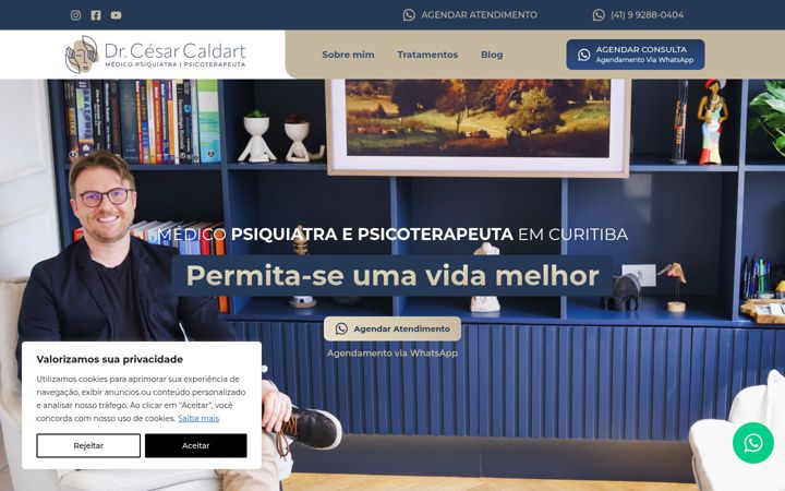 Screenshot von drcesarcaldartpsiquiatra.com.br