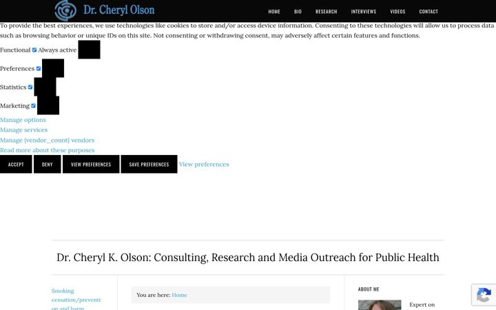 Screenshot of drcherylolson.com
