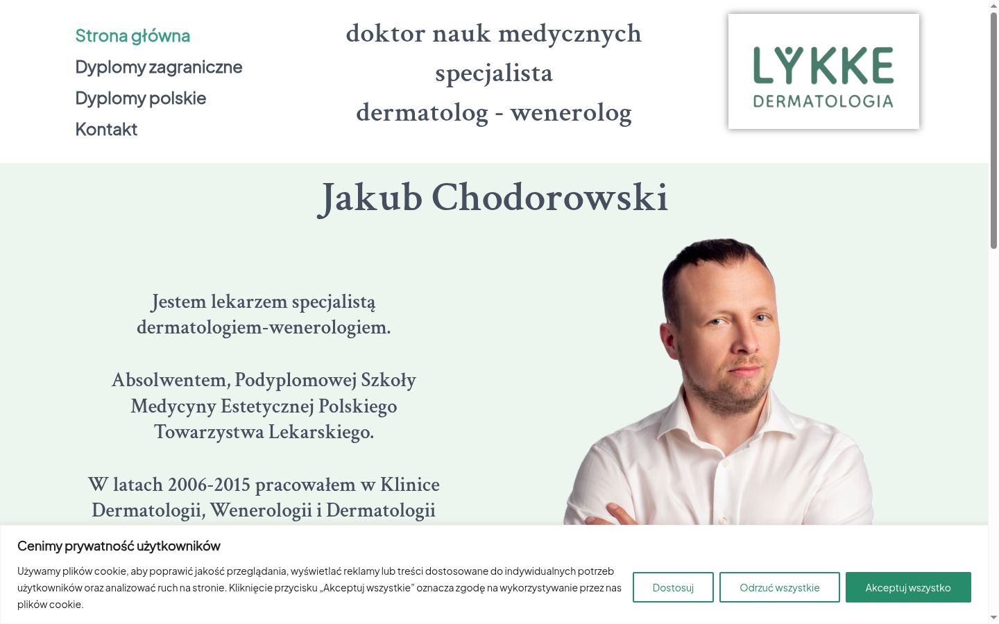 Zrzut ekranu banera zgody wyświetlanego przed jakąkolwiek interakcją