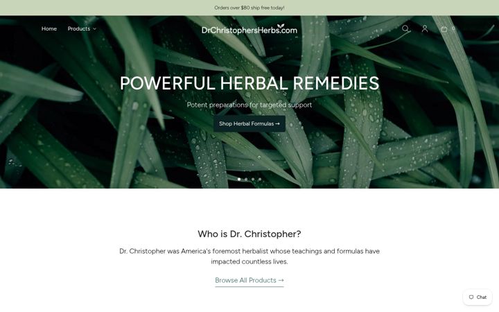 Screenshot of drchristophersherbs.com