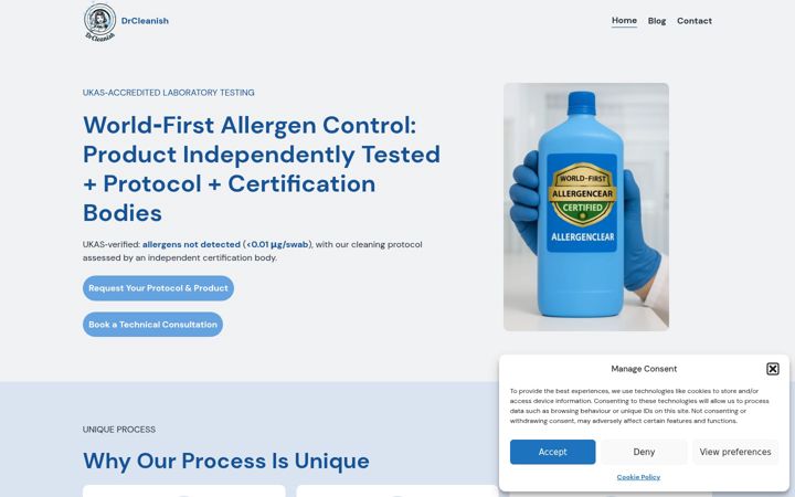 Screenshot of drcleanish.com