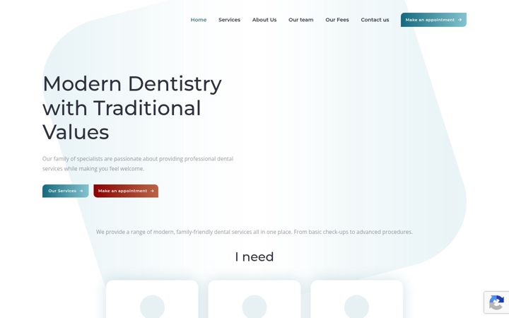 Skärmbild av drconradiedentist.co.za