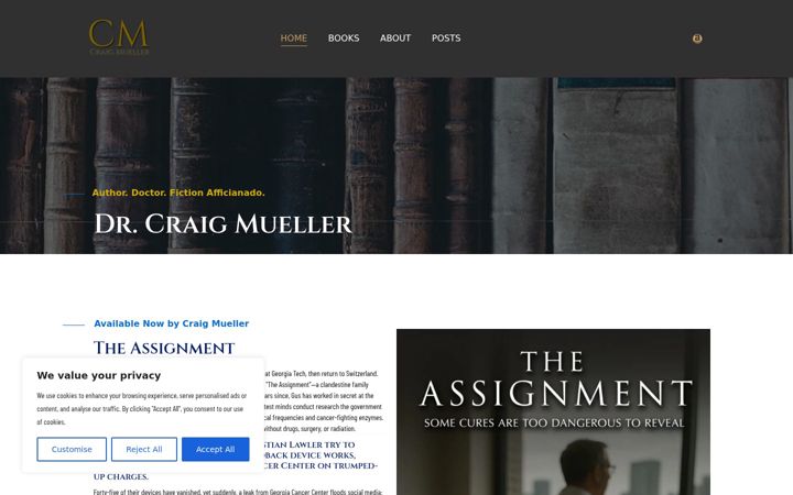 Screenshot of drcraigmuellerbooks.com