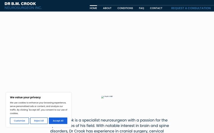 Skärmbild av drcrookneurosurgery.co.za