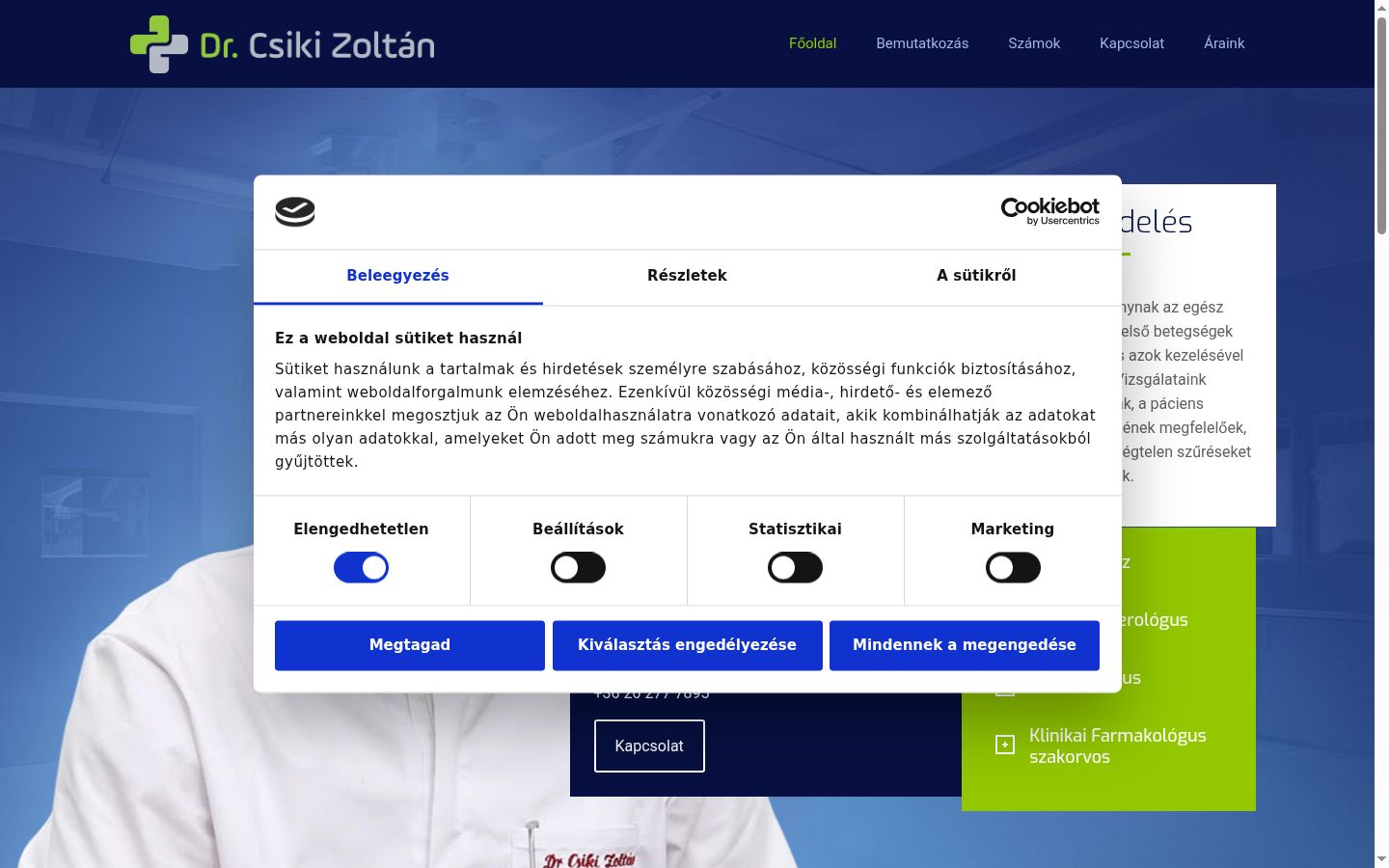 Snimka zaslona bannera za privolu prikazanog prije bilo kakve interakcije