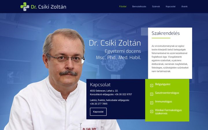 Ekrānuzņēmums no drcsikizoltan.hu