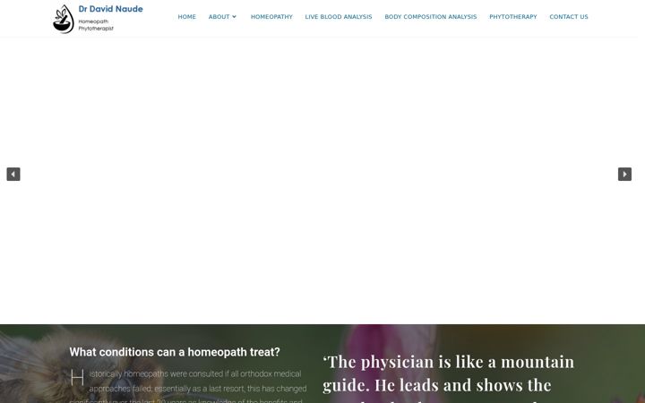 Skärmbild av drdavidnaude.co.za