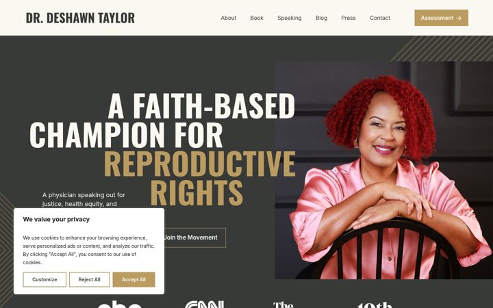 Screenshot of drdeshawn.com