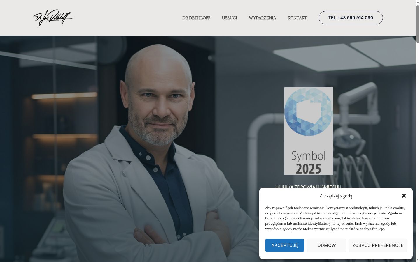 Screenshot del banner di consenso mostrato prima di qualsiasi interazione