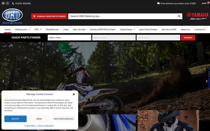 Snímek obrazovky drdmotorcycles.co.uk