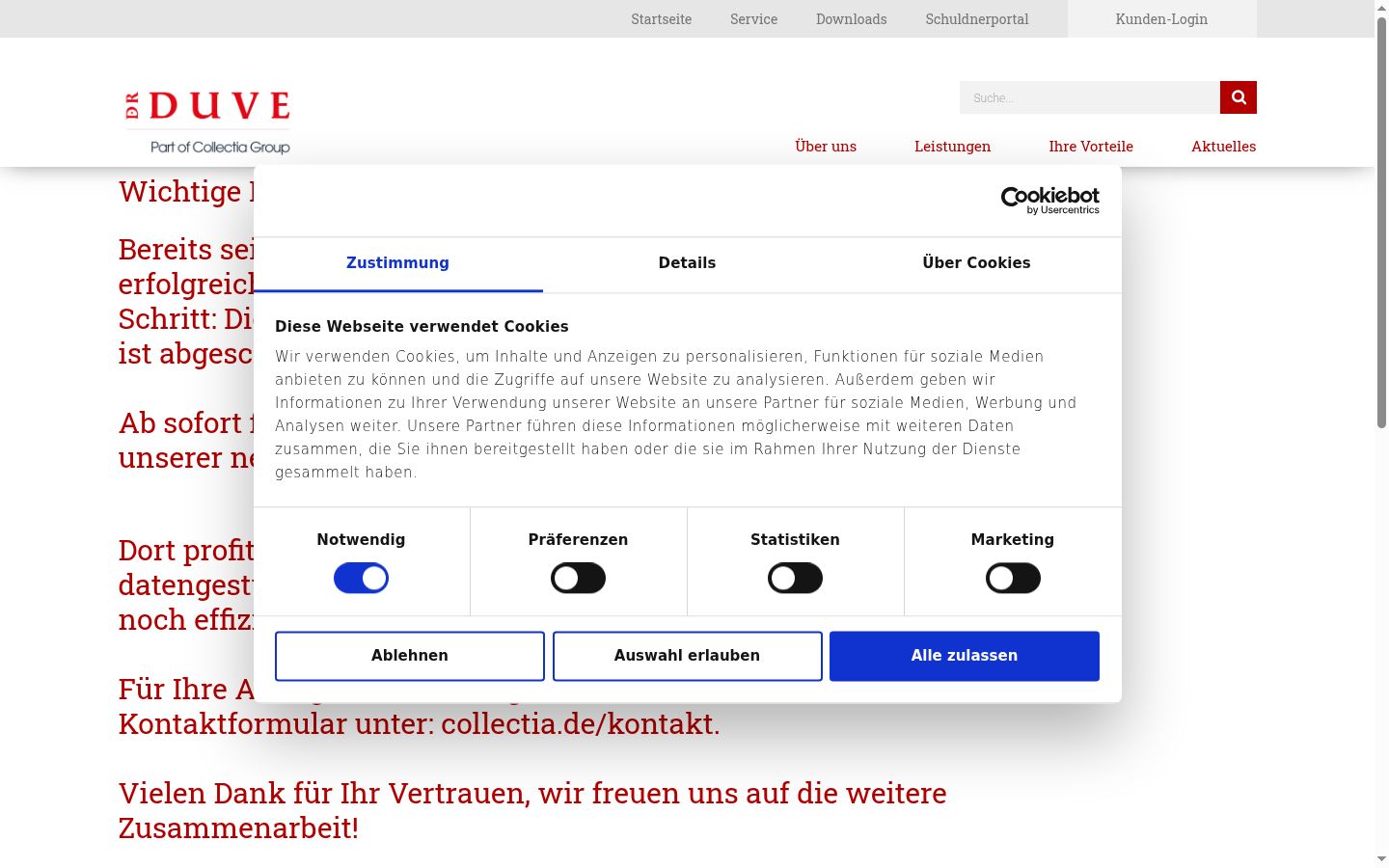 Screenshot of the consent banner shown before any interaction