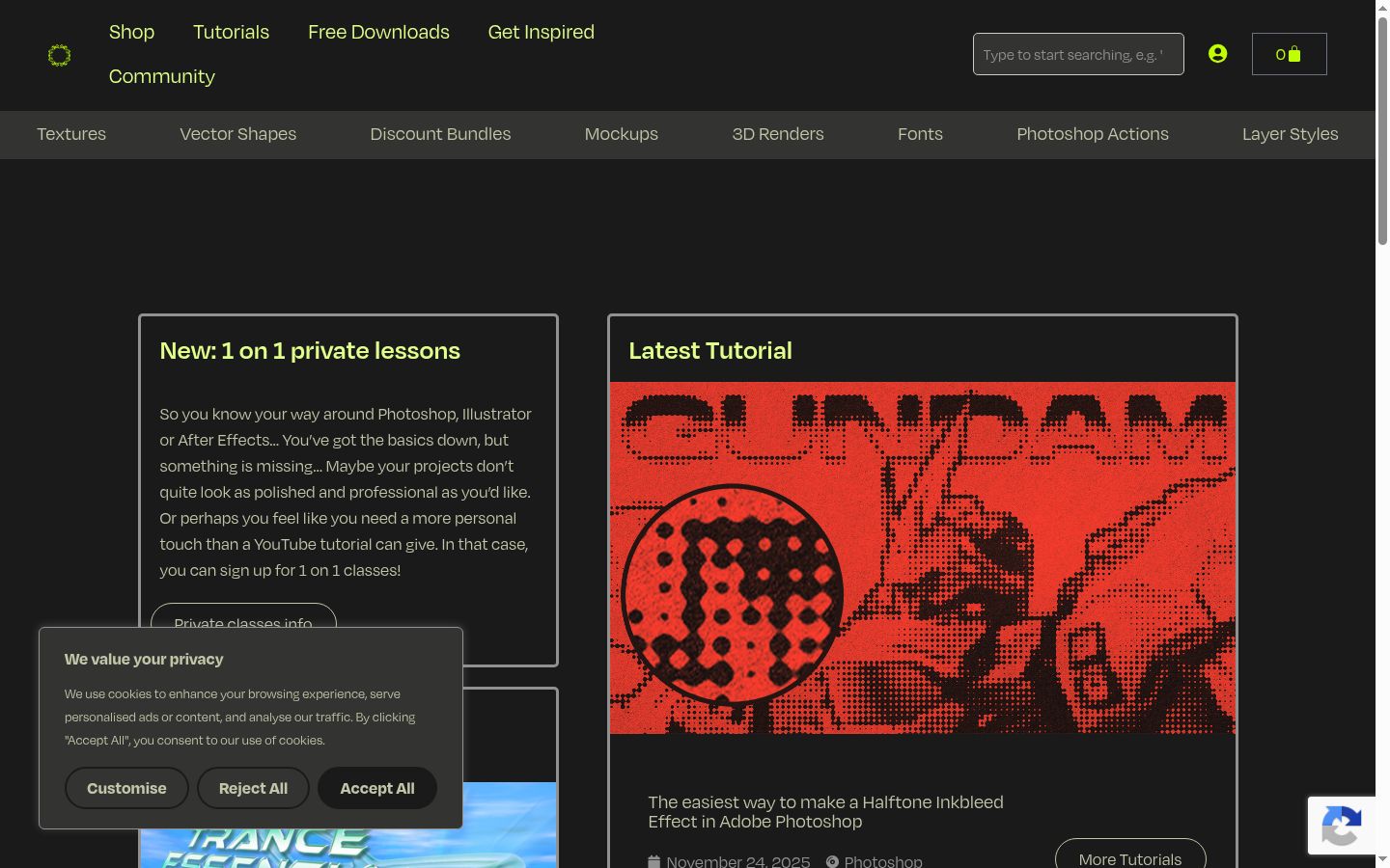 Screenshot of the consent banner shown before any interaction