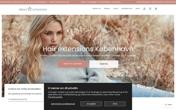 Skærmbillede af dream-extensions.dk
