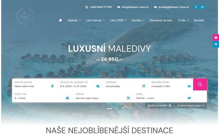 Snímek obrazovky dream-tour.cz