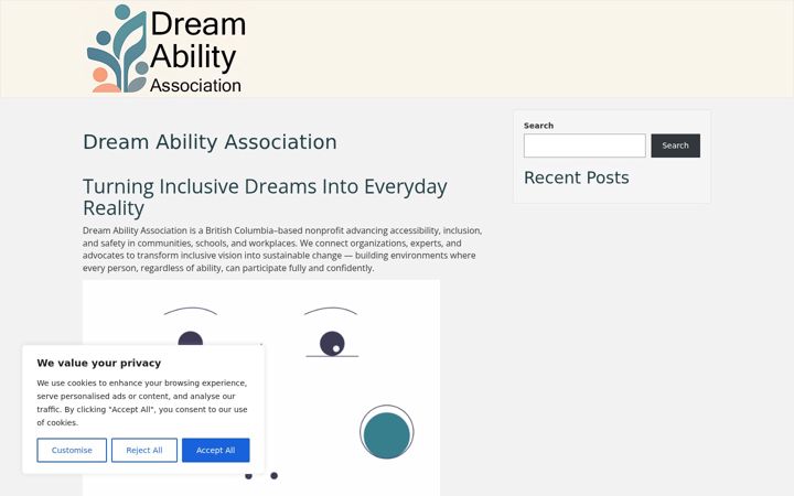 Captură de ecran a dreamability.org