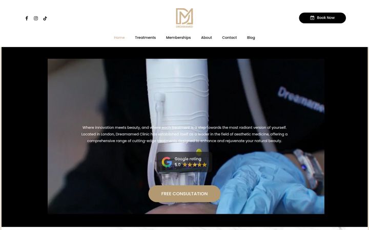 Screenshot of dreamamedclinic.com