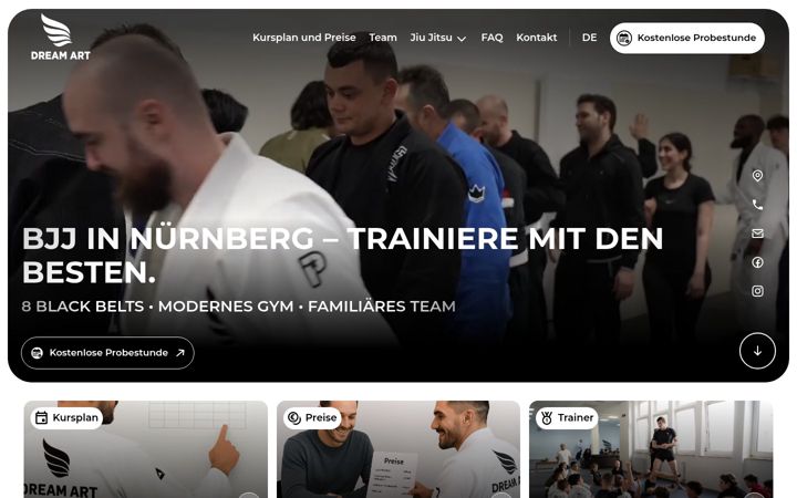 Screenshot of dreamartbjj.de